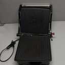 Chefman Panini Press Grill and Gourmet Sandwich Maker Non-Stick Coated Plates, Opens 180 Degrees to Fit Any Type or Size of Food, Stainless Steel Surface and Removable Drip Tray, 4 Slice, Black