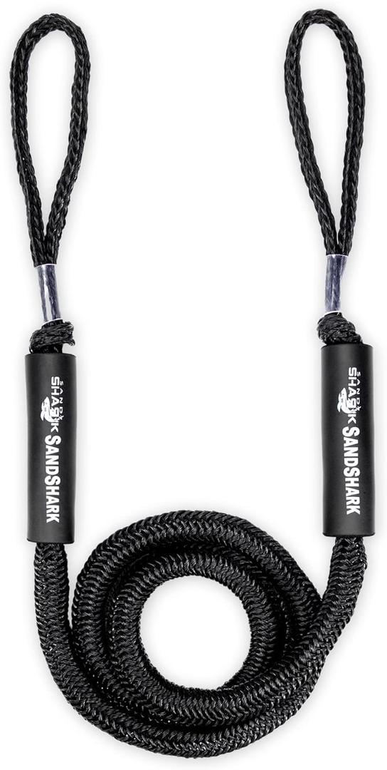 Premium Boat Bungee Dock Lines. Bungee Dock Line Stretches 6-9 ft. Absorbs Shock to Cleats, Docks, Pylons, and Anchors. Boat Ties to Dock. Reduces Pull on Your Boat Lines. Boat Rope That Stretches. (Black) Premium Boat Bungee Dock Lines. Bungee Dock Line Stretches 6-9 ft. Absorbs Shock to Cleats, Docks, Pylons, and Anchors. Boat Ties to Dock. Reduces Pull on Your Boat Lines. Boat Rope That Stretches. (Black)