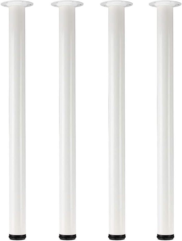 QLLY 30 inch Adjustable Tall Metal Desk Legs, Office Table Furniture Leg Set, Set of 4 (30 inch, White)