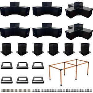 Pergola Kit with 3-Way Brackets & 4-Way Corner Brackets