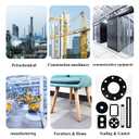 Non-Slip Rubber Pad Sheet with Adhesive Back, DIY Material for DIYSealing, Bumpers Furniture Protection and Support, Black (1/25" Thick, 12" X 12'')