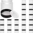 BILLIONSTARS 100g White Frosted Glass Cream Jars with Black Lid - Airtight Cosmetic Containers for Face Cream, Body Lotion, DIY Skincare Packaging, BPA-Free (Set of 24) (White Frosted, 3.5oz)
