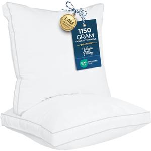 Utopia Bedding Bed Pillows for Sleeping Euro Pillows (White), Set of 2, Soft & Fluffy Pillow with Down Alternative Filling, Cooling, Hotel Quality, Gusseted Pillow for Back, Stomach or Side Sleepers, European