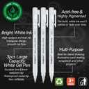 5 x PANDAFLY White Gel Pens, 0.8mm Extra Fine Point Opaque Archival Ink Pen for Journaling, Art, or Drawing - For Artist Gifts, Holiday Gifts & DIY Projects, 3 Pack