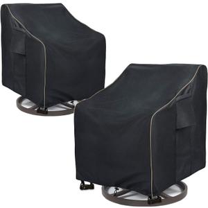 Outdoor Swivel Lounge Chair Cover 2 Pack,35 W x 37 D x 38.5 H inches,100% Waterproof Heavy Duty Outdoor Chair Covers,Patio Furniture Cover for Swivel Patio Lounge Chair,Black