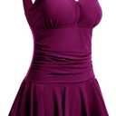 MiYang Women's Plus-Size Shaping One Piece Swim Dresses Swimsuit Fuchsia X-Large (US 16-18)
