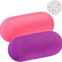 Geelin 2 Pcs Micro Bead Roll Pillow 11.8 x 6.3 Inch Soft Bolster Cylindrical Pillow for Sleeping Home Travel Neck Head Back Support Rest(Purple, Pink)