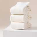 Honeycomb Style Woman Socks 3 Pairs Set (White, L)