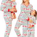 PopReal Christmas Pajamas for Family, Family Christmas Pajamas PJs Matching Sets Top Sleepwear Jammies (4T, White 2)