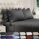 DREAMCARE King Size Sheets Set  6 pcs Cooling Bed Sheets  up to 21 Deep Pocket King Sheet Set - 2500 Supreme Collection  Extra Soft 100% Brushed Microfiber Hotel Luxury with Side Pocket - Gray