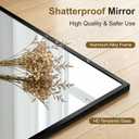Bathroom Vanity Mirror for Wall, 30x20 Matte Black Bathroom Mirror, Shatterproof Tempered Glass Rectangle Wall Mounted Bathroom Mirrors for Over Sink, Bedroom, Living Room, Entryway