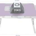 iXTRA Laptop Lap Desk Include Cooling Fan,Adjustable Lap Desk with Light Fan,Folding Laptop Desk for Bed with USB,Bed Desk with Storage Drawer 60x40cm,Purple