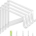 4-Pack Closet Rod Bracket, 10.8x10.8Inch Closet Shelf Brackets Heavy Duty Wall Mounted, Matte White Steel Closet Rod Support Brackets Holder, 300 Lbs Load Capacity with Anchors Screws