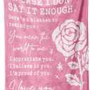 Afterprints Valentine's Day Romantic Gifts for Her, Girlfriend, Wife, I Love You Blanket, Anniversary, Birthday Gifts for Women, Soft Throw Blankets with Rose Print 50 x 60''