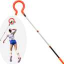 AKA Sports Gear Volleyball Spike Trainer (EVA Header Design, No Header Scrap) Split Pole with Question Mark Hook-Adjustable Volleyball Hitting Trainer Equipment for Serving, Spiking and Jump Training