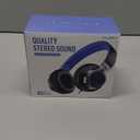 AILIHEN C8 Kids Headphones Wired, On-Ear Headphones with Microphone and Volume Control Foldable Corded Stereo 3.5mm Headset for School Teens Smartphones Chromebook Laptop Tablets Travel (Black Blue) (Medium)