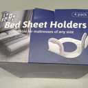 4Pcs Bed Sheet Holders for Corners, Fitted Sheet Holder Keep Sheets Firm, Durable Heavy Duty Bed Sheet Clips, Bed Lock Sheet Holders,Fit All Mattress Easy Install (White)