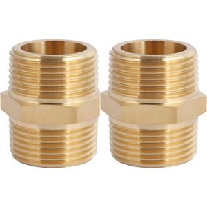 2PCS Brass Nipple Fitting 1" x 1" NPT Male Hex Adapter by CX WONDERLAND