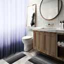 3 PCS Black and White Shower Curtain and Rug Sets with 12 Hooks, 71 x 71 Waterproof Ombre Bathroom Shower Curtains Set for Hotel Bathroom Decor