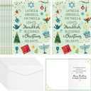 12 Sets Hanukkah and Christmas Holiday Card Bulk Latkes and Dreidels Fir Trees and Lights Interfaith Christmas Hanukkah Cards with Envelopes for Xmas Chanukah Gifts Party Supplies