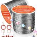 FIVEIZERO 656FT 0.3mm Stainless Steel Beading Stringing Wire, 1 Roll 7 Strand Jewelry Wire for Jewelry Making Supplies, Threading Necklace Bracelet Crafts (Silver)