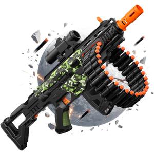 Electric Automatic Toy Gun with Scope Toy Blaster with 30-Dart Rotating Drum and 100 Foam Darts Outdoor Shooting Games Toys Gun Birthday Xmas Gifts for Teen Boys & Girls Adults 