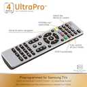 GE Universal Remote Control for Samsung, Vizio, LG, Sony, Sharp, Roku, Apple TV, TCL, Panasonic, Smart TVs, Streaming Players, Blu-ray, DVD, 4-Device, Silver, 33709