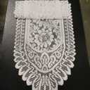 WILLBOND1Pcs Vintage Cotton Crochet Tablecloths Handmade Crochet Lace Table Runner Rectangular Lace Doilies Doily Floral Tablecloth Dining Place Mats Bedside Dresser Decor, 44x 12.5 inch, White