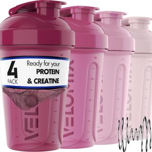 -4 PACK- 20 OZ Protein Shaker Bottles for Protein Mixes, Shaker Cups for Protein Shakes, Small Shaker Bottle Pack, Shaker Cup, Shakers for protein Shakes (Berry Blend-4 Pack) (20 - Ounces, Berry Blend)
