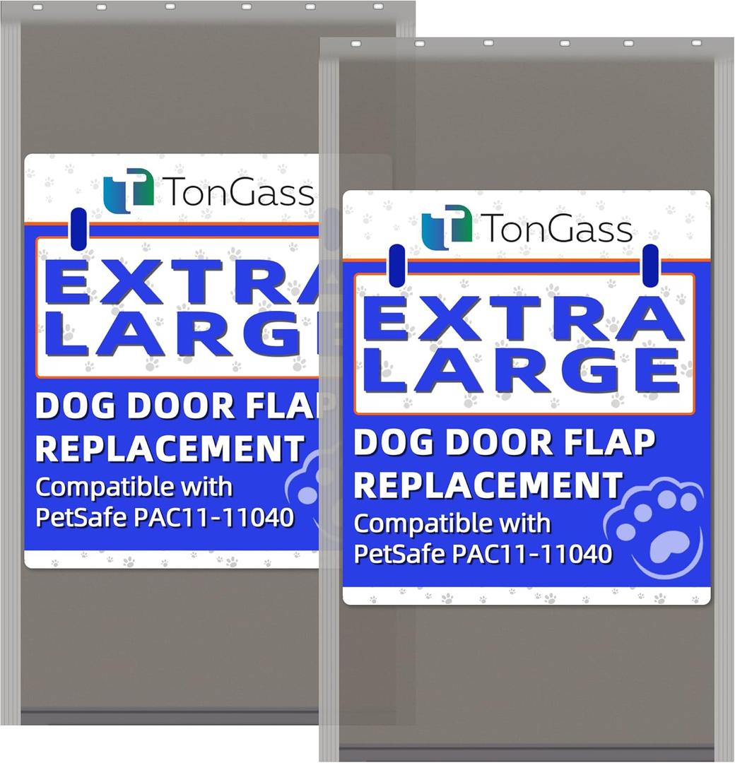 TonGass (2-Pack) PAC11-11040 Extra Large Dog Door Flap Replacement Compatible with PetSafe Freedom Dog Door, 13.7"x24.2" Pet Door Replacement Flap with Magnetic Closure, Weather-Proof & Warp-Resistant
