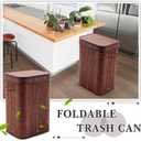 1 Pack 21 Gallon Bamboo Slim Trash Can with Lid Foldable(Brown)