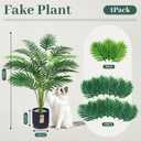 Der Rose 28'' Artificial Palm Tree Large Fake Tropical Faux Plants Indoor and Outdoor for Home Bathroom Porch Outside Patio Decor (Black Pot)
