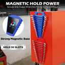 2-Pack Magnetic Wrench Organizer with Non-Slip Handle, 24-Slot Heavy-Duty Wrench Rack Holders for Toolbox & Drawer Storage, Fits SAE 1/4"-1-1/16" and Metric 6mm-24mm Wrenches