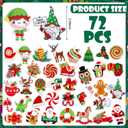 Zeyune 72 Pcs Christmas Iron on Patches Embroidery Iron on Hat Patches Santa Claus Xmas Tree Cane Candy Gingerbread Sew on Applique for Clothes Hats Socks Jeans Backpacks(Cute,Red, Green)