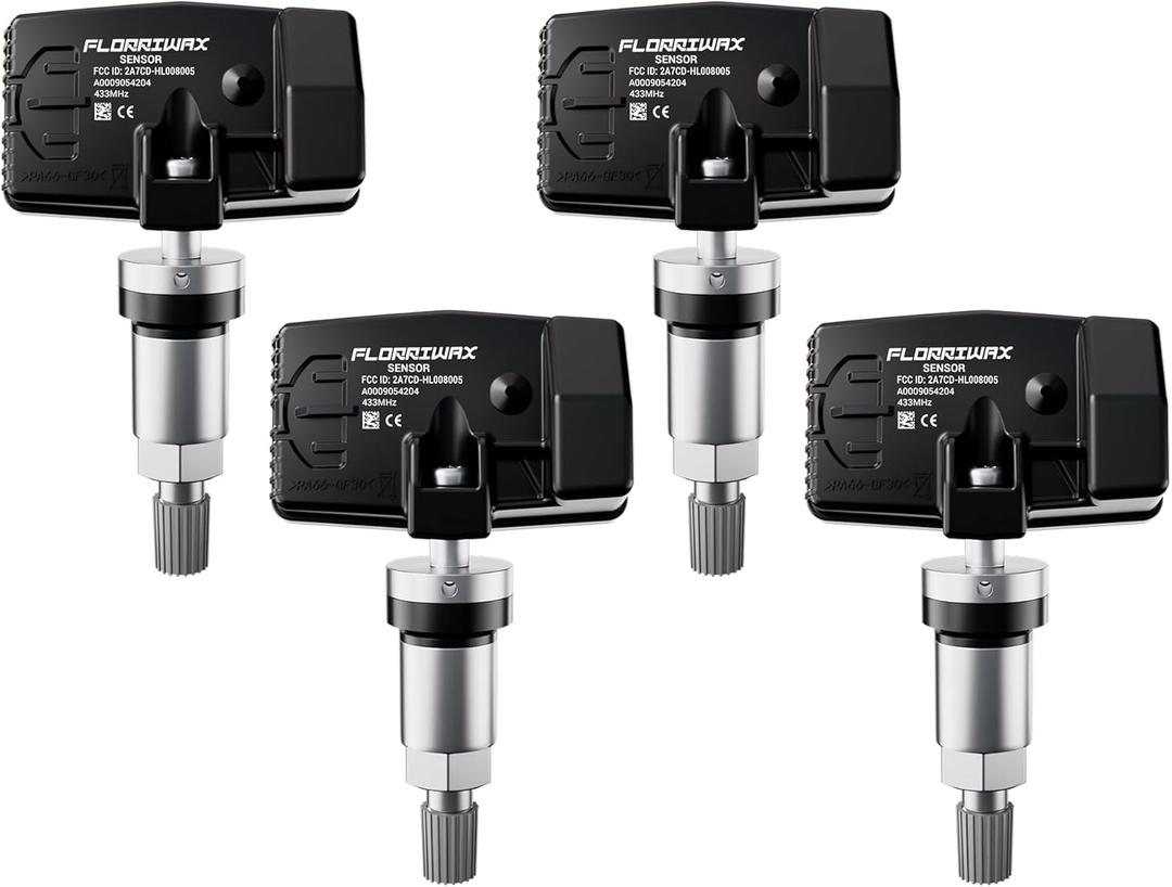 TPMS Sensor 433MHz Tire Pressure Monitoring Sensor Compatible with Mercedes Maserati Dodge Citroen Fiat. OE Replacement # 05154876AA,05154876AC,A0009050030,A0009054100 (4Pcs)