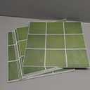 Commomy Thicker Green Peel and Stick Tiles- 10 pcs of 12" x 12" - 3D Adhesive Square Peel and Stick Tiles Backsplash for Kitchen, Bathroom, Removable, Waterproof, Vinyl Wall Tile (Glossy Ceramic Green & Thicker Design)