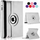 Vultic Rotating Case for iPad Air 13 inch M4/M3/M2 [2026/2025/2024], 360 Degree Stand [Auto Sleep/Wake] Folio PU Leather Smart Cover (Silver)