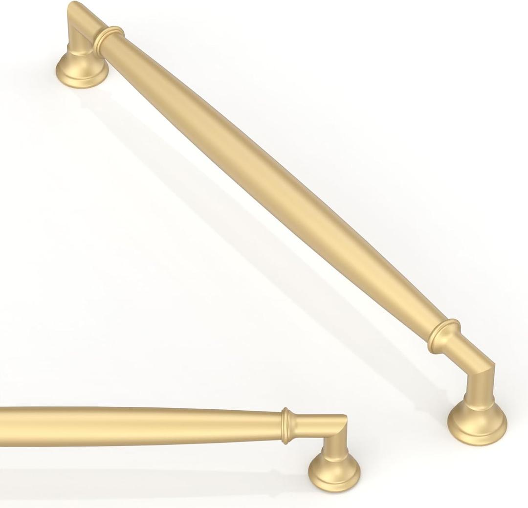 10 Pack Brushed Gold Cabinet Pulls 7.5 Inch(192mm) Kitchen Cabinet Handles Solid Zinc Alloy Cabinet Hardware Drawer Pulls
