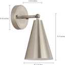 MWZ Brushed Nickel Wall Sconce Set of Two, Modern Sconces Wall Lighting Fixtures with Silver Metal Shade, Indoor Wall Mount Swing Arm Lamp for Bedroom,Bedside,Bar,Kitchen,Hallway