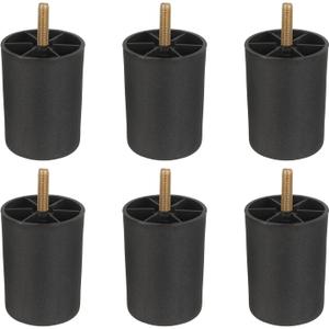 uxcell 6 Pcs M10 x 3.1 x 2.3 Inch Furniture Legs, Plastic Sofa Couch Legs Tapered Replacement Legs Tapered Feet for Chair Sofa Dresser Cabinets Bed, Black