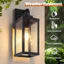 BesLowe 14 Upgraded Motion Sensor Outdoor Wall Lights, Dusk to Dawn Porch Lights Outdoor Wall Sconces, 3 Lighting Modes Exterior Lighting Fixtures with Hooks, Black Outside Lights for House, 2-Pack