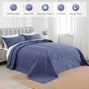 ENJOHOS Oversized King Bedspreads 128x120, California King Quilt Sets, Extra Wide Large King Size Quilts for Bed, Lightweight Reversible Microfiber 3Pieces Cal King Navy Blue Quilt, Damask Pattern Navy Blue, Oversized King - 128x120