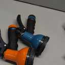 Garden Hose Nozzle Sprayer: 2 Pack 10 Watering Patterns Spray Nozzles Heavy Duty Hose Head Hose Attachment (Blue, Orange)