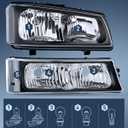 Nilight Headlight Assembly for 2003 2004 2005 2006 Chevy Silverado Avalanche 1500 1500HD 2500 2500HD 3500 Chevrolet Pickup Replacement Headlamp Housing Bumper Lamp Set