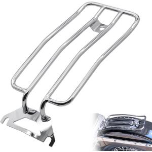Classic Luggage Rack Motorcycle Rear Seat Luggage Rack Solo Seat for Harley Heritage Softail Classic & Softail Deluxe 00-17 Deluxe CVO 2015 (Silver)