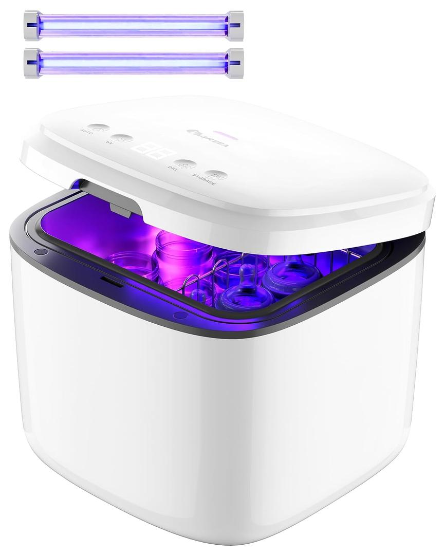 IAGREEA UV Cleaning and Dryer, 4 in 1 UV Box with 2 Fluorescent Tubes, Suitable for Baby Toys, Toothbrushes, Keys and Other Household Items, One-Click Sstart, Touch Control, No Cleaning Required