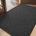 DEXI Front Door Mat Indoor Entrance, 3x5 Non Slip Entryway Doormat Dirt Trapper, Absorbent Entry Mats for Inside House, Patio, Porch, Dark Grey