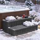 36.6” Hot Tub Steps with Storage, 780 lbs Load Capacity, Black