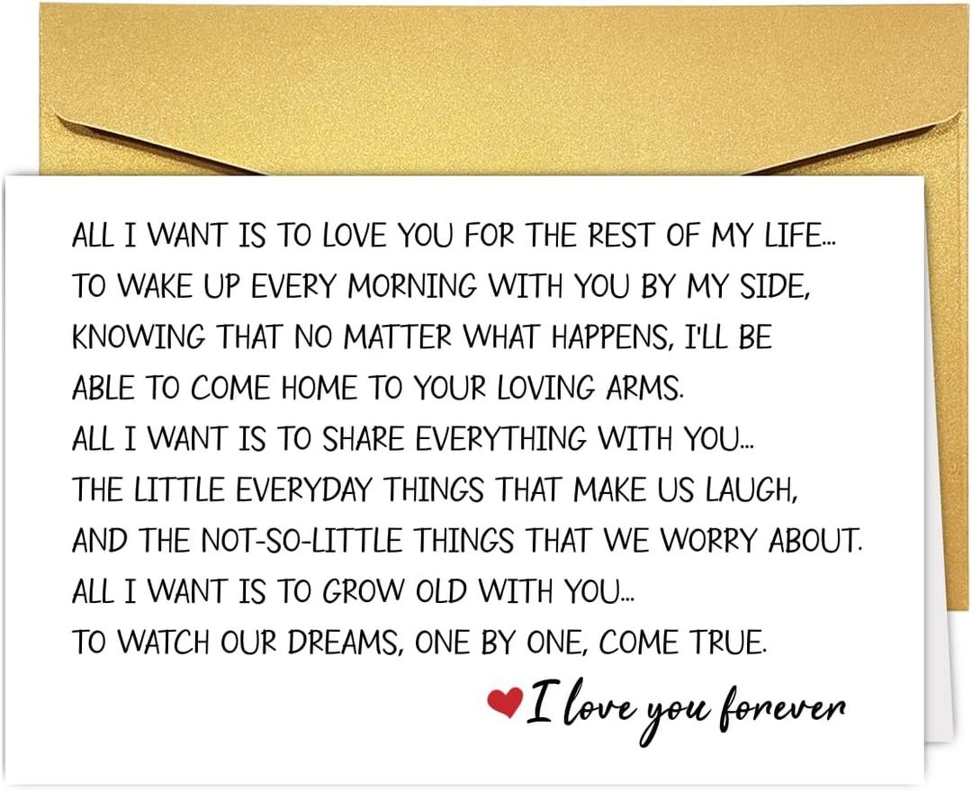 2 x UUEFKTN Romantic Anniversary Card for Him Her, Hearftelt Anniversary Card Gift for Husband Wife Boyfriend Girlfriend Partner Couple, Sweet Valentines Gift for Women Men (#11)