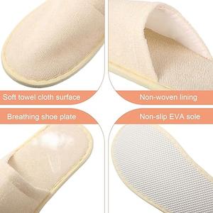 Geyoga 8 Pair Disposable House Slippers for Guests Non Slip Disposable Slippers for Spa Travel Hotel Shoeless Home Bride Bathroom Bedroom (Large,, Gray, White, Beige)
